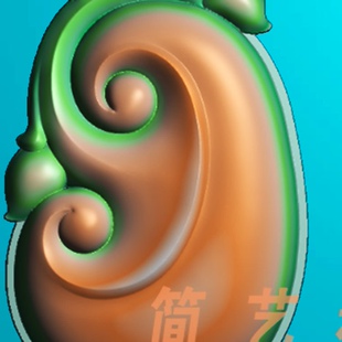 精雕图浮雕图MD33仿古龙头平安扣玉雕图bmp灰度图jdp