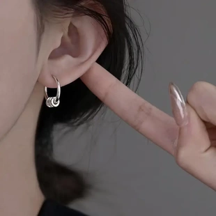 优雅小蛮腰耳扣女款简约个性潮流耳环可拆卸一款两戴百搭耳环耳圈