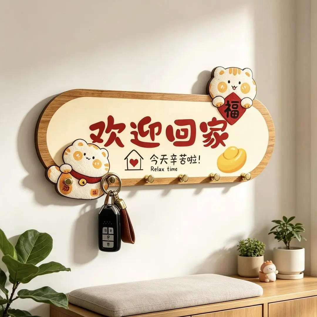 入户免打孔钥匙收纳架创意装饰
