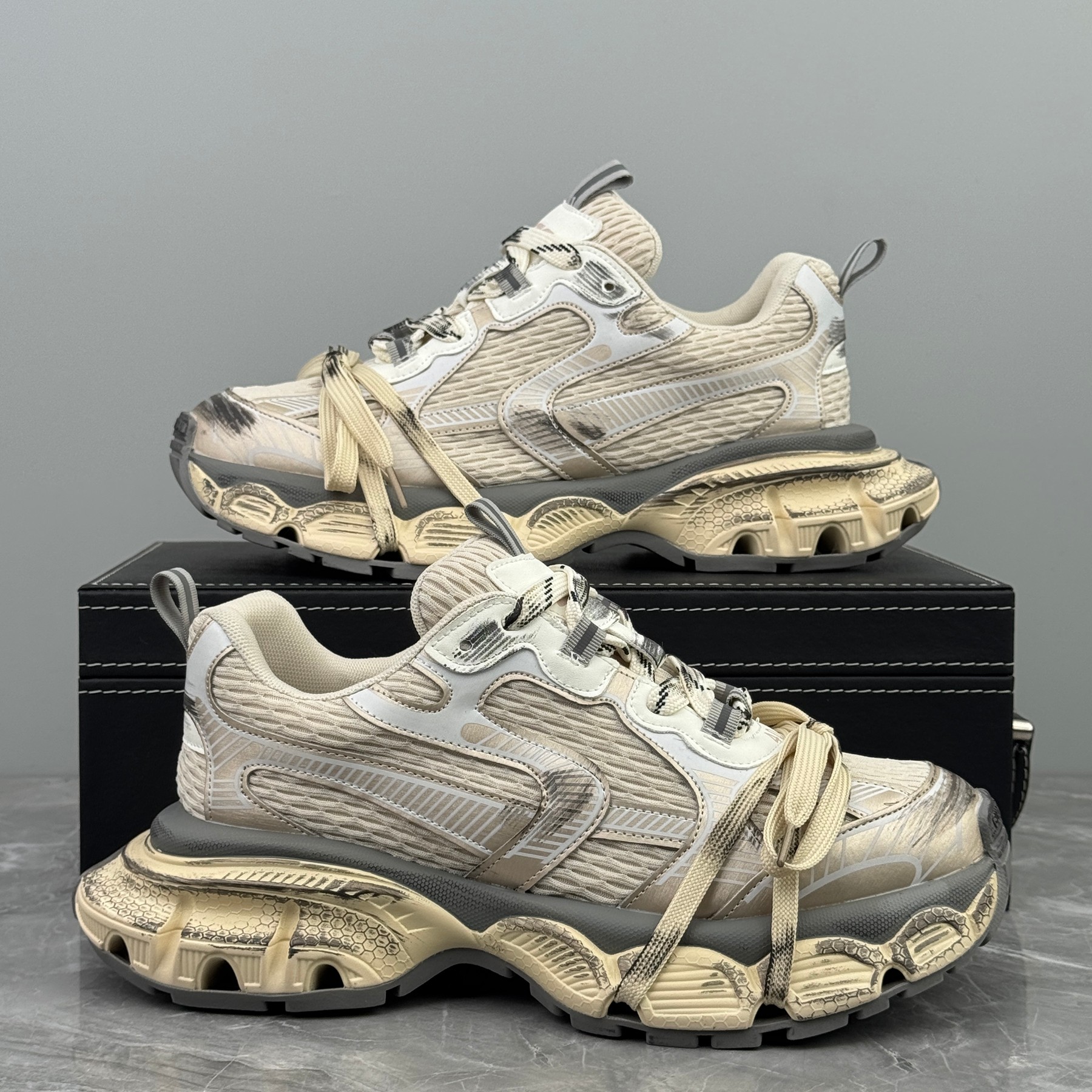 复古做旧老爹鞋男款2026春季新款网面厚底运动休闲鞋小众增高潮鞋,流行男鞋,老爹鞋,淘宝优惠券,粉丝福利购,淘宝优惠卷