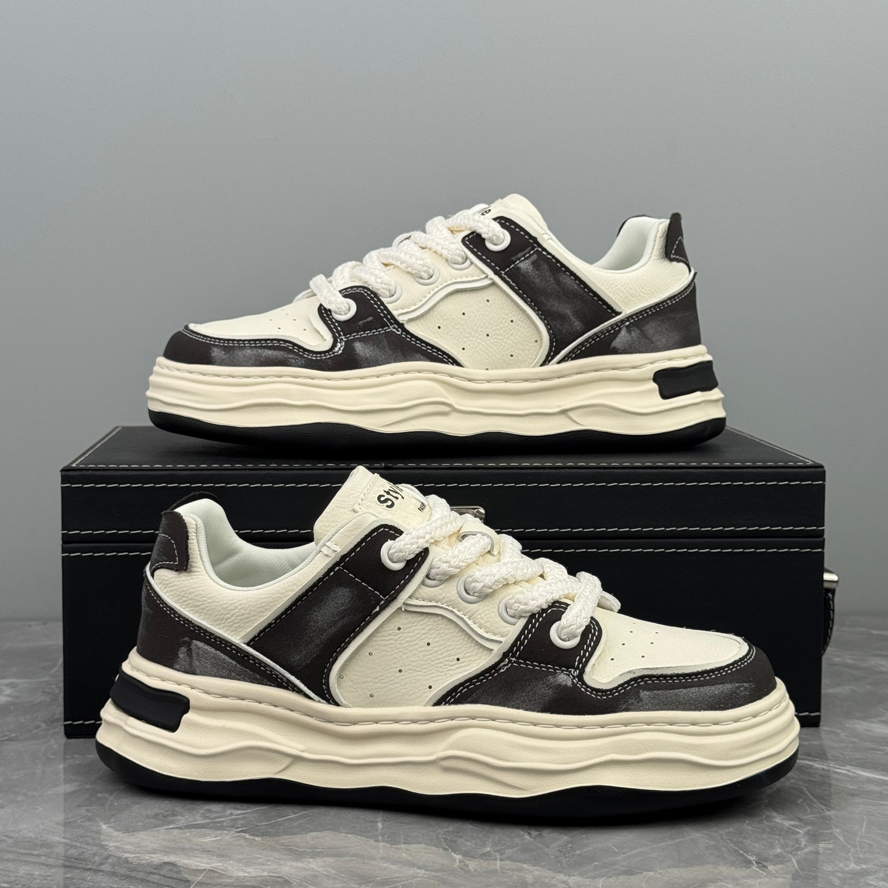 潮牌板鞋男2026春季新款厚底增高休闲鞋高级感时尚百搭男士小白鞋,流行男鞋,休闲板鞋,淘宝优惠券,粉丝福利购,淘宝优惠卷