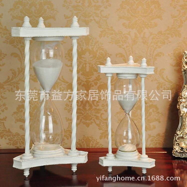 欧式白色小号三角沙漏客厅书房沙漏计时器摆件树脂工艺品计时器