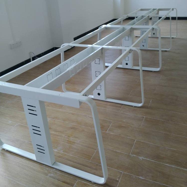 蝴蝶办公桌钢脚梯形屏风桌脚会议桌腿组合电脑桌铁架配件