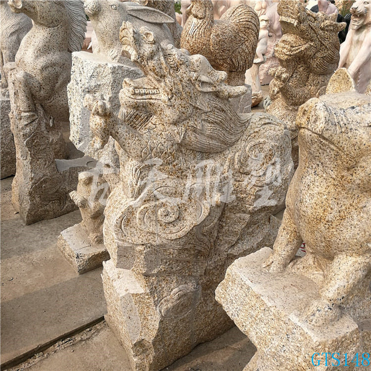 汉白玉石雕龙十二生肖龙头庭院