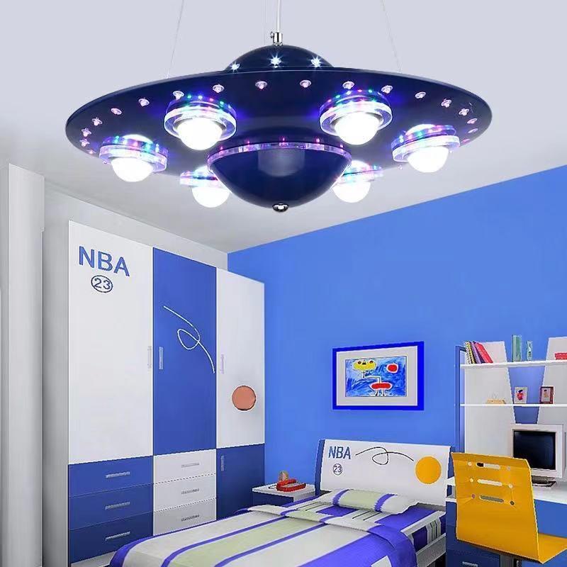 创意灯具飞碟吊灯外星UFO飞碟儿童吊灯男女孩卡通卧室灯装饰灯具