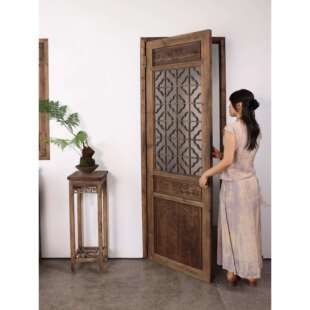 中式复古茶室仿古做老旧实木门窗雕花格海棠屏风隔断东阳木雕