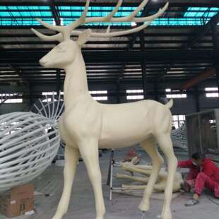 玻璃钢鹿雕塑;颜色选择抽象写实玻璃钢鹿三维建模来图来样工厂制