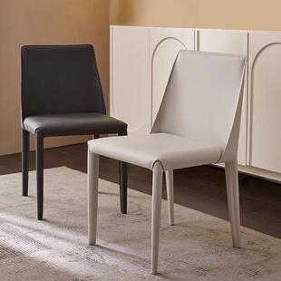 马鞍椅家用餐厅现代轻奢岛台椅子设计师极简凳子意式风马鞍皮餐椅