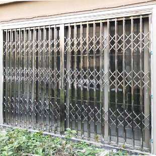 加厚不锈钢拉闸门家用阳台窗台推拉式折叠门伸缩门通风铁闸入户门