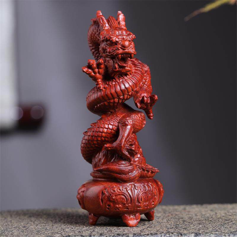 小叶紫檀飞龙在天小摆件家居工艺品摆件龙摆件展柜办公室