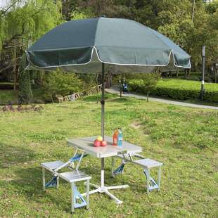 户外折叠桌椅便携式多功能摆摊桌子铝合金连体野餐桌地推宣传展业