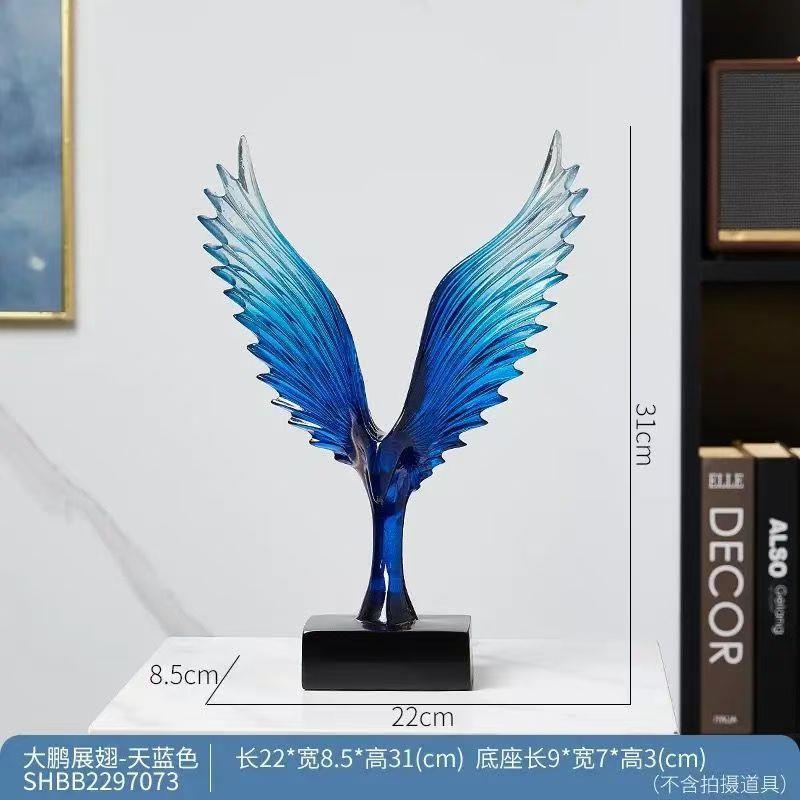 大鹏展翅天使之翼透明树脂工艺品摆件家居客厅玄关装饰品送礼佳品
