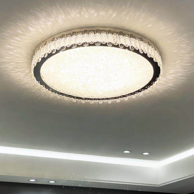 led水晶灯客厅灯欧式吸顶灯现代简约餐厅灯大气卧室灯饰灯具