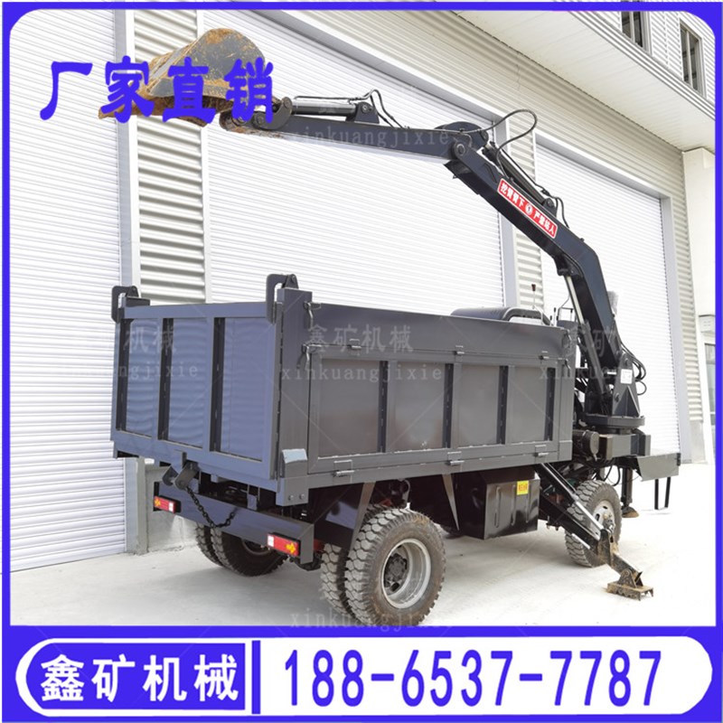 自制龙门架随车吊挖一体机厂家轮式自卸吊重随车挖四不像随车起重