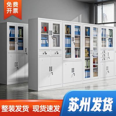 苏州钢制文件柜办公室铁皮柜档案柜资料柜财务凭证带锁多门收纳柜