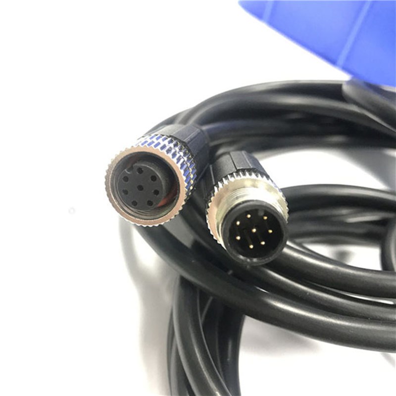 接近开关接头连接器航空插头M12-4芯5芯8芯信号传感线公母头防水