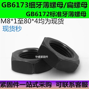 8.8级外六角细牙锁紧薄扁螺母帽M12M14M16M18M20M22M24M56M60M64