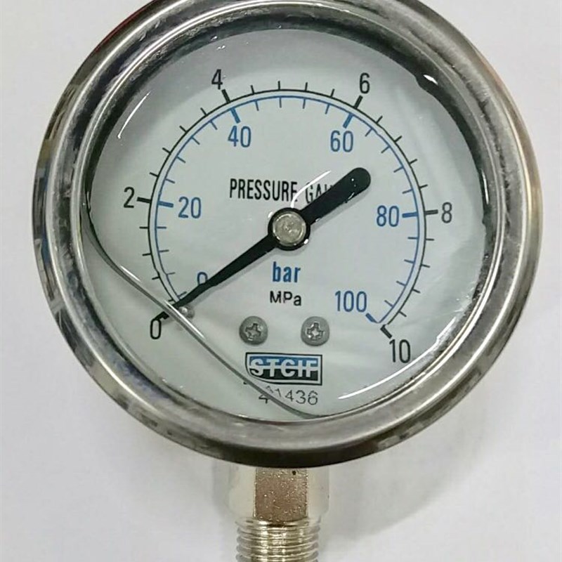耐震压力表 径向立式 压力100bar 10mpa 直径60 螺纹ZG1/4 前68mm