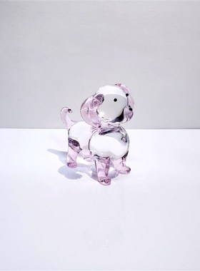 生肖小狗琉璃创意礼品汽车饰品水晶玻璃定制十二生肖动物属相