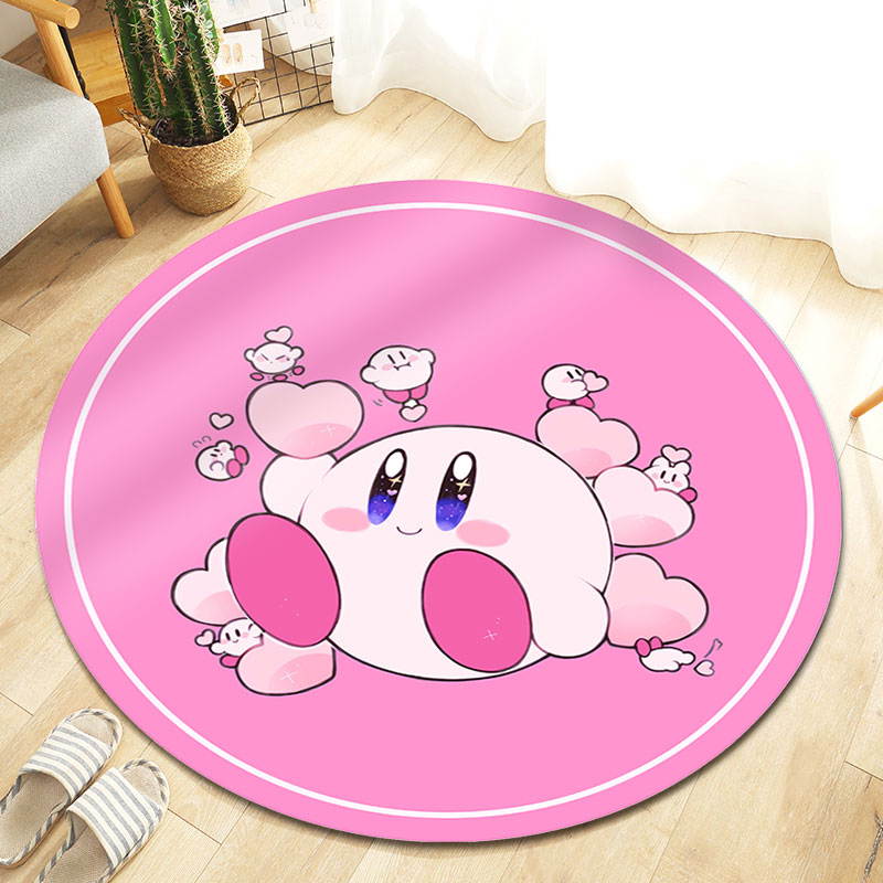 卡通儿童圆形地毯家用电脑椅转椅垫子少女卧室床边毯游戏圆形地垫