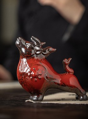 陶瓷牛气冲天摆件创意家居客厅办公室招财生肖牛桌面装饰工艺礼品