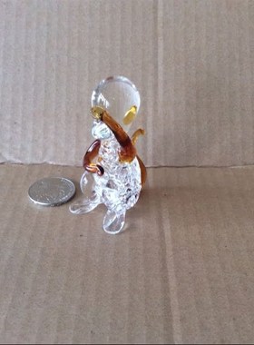 袖珍玻璃十二生肖鼠牛虎兔龙蛇马羊猴鸡狗猪摆设琉璃工艺品