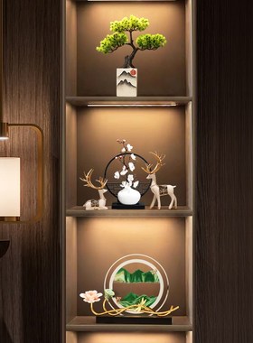 创意小池流沙画摆件客厅办公室装饰摆件高级感玻璃动态解压装饰品