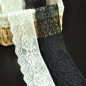 口领子衣裙装 法式 轻盈柔软面料黑色小蕾丝白色花边辅料手工接袖 饰