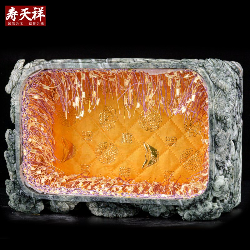 盒玉石水晶独山玉富贵棺材寿盒棺箱墓地下葬殡葬用品