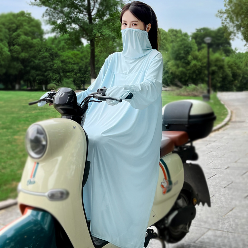 式电动车防晒衣款202新长版全身骑车装备夏天防晒服开衫