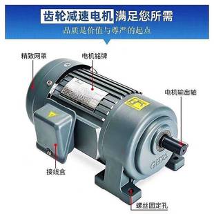 220V齿轮减速电机三相380V400W1.5KW7.5KW单相调速低慢速电机台力
