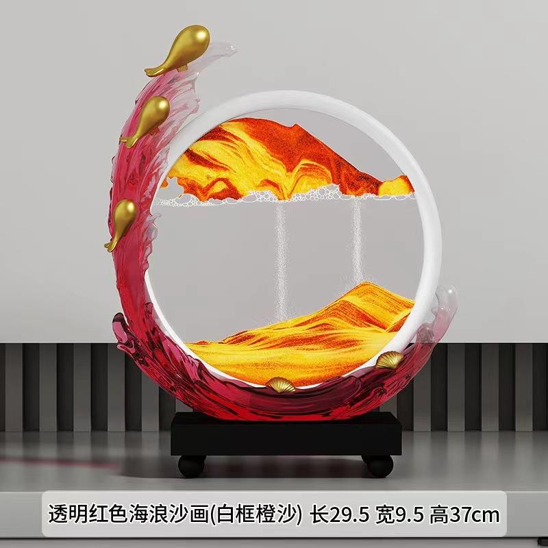 桌面现代D流沙画摆件解压沙漏玄关书房客厅办公室酒柜家居装饰品图片