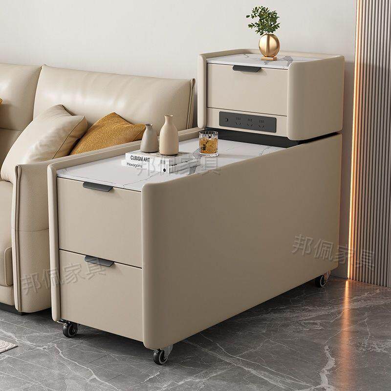 1301新款智能沙发边柜客奢实厅木轻家用边侧柜现代简约沙发边几工