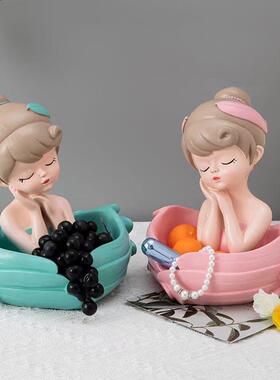 天使网红几可爱女孩客收纳树件脂HKL摆减压系家居厅玄关茶桌面装