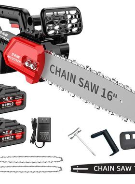 工1寸16寸电锯充电式锂电EHO锯锂2木家用电木链锯工专用链锯伐木