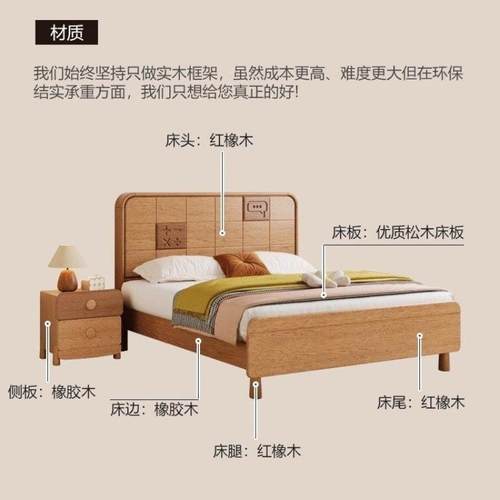 实木童床男孩女孩12家儿用单人GMP青少年简约儿童房1米35床公主米