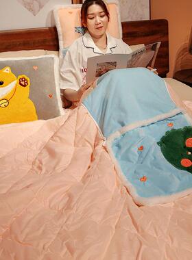 抱叠枕被子睡两用办公室折午毯二合子一汽车用多功能靠枕QYY靠垫