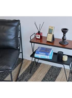 纳设计艺术沙发客厅架小户型复NEU古中几古置物樱桃木边收架