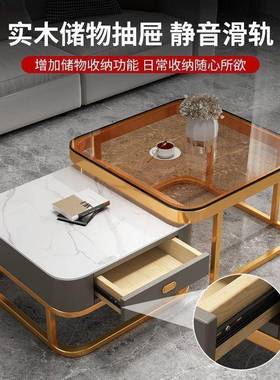 岩板玻茶22072璃几轻奢代家用小户现型客铁艺茶桌网红小茶几厂家