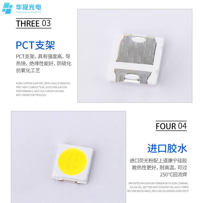 3030白光平面灯珠全光谱贴片0.2-1W白光红绿蓝LED灯珠