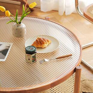 藤编双茶几日式 实木玻璃层圆形中古风原边户木沙CID发几家用小型m