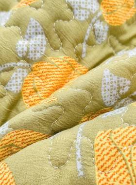 AMGA类棉麻夹棉床盖三套榻榻防滑加盖大花件边床单绗米缝毯炕垫