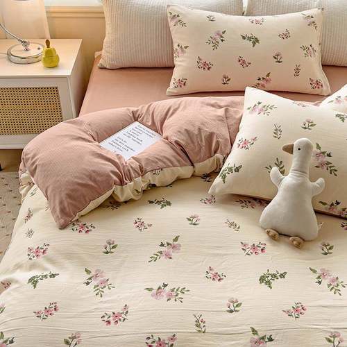 件套床上用品床单套水洗棉床笠四床被罩学生宿舍UKQ被单人三件套