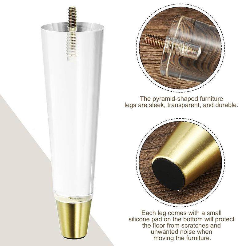 亚力沙发透脚明水晶柱GLY子桌脚垫高支腿茶几玻璃家具橱柜脚床克