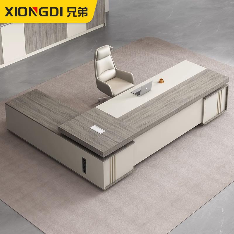 老板办公简约代总裁桌桌椅合大AL719640班组现台经理主管办公室家