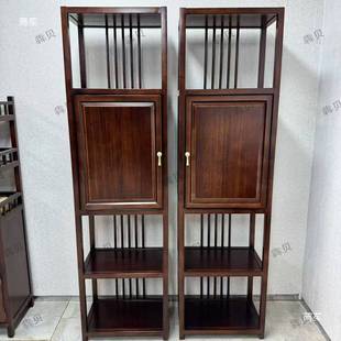 实木多宝阁博古架新中式三合一背景柜办公室储物书柜花梨木置物柜