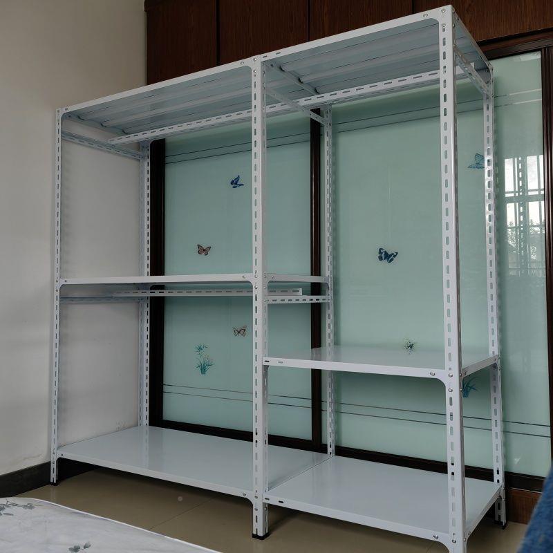 出租屋简易柜角钢货架层架子HKR铁体衣柜货架子置物架连多落地收