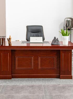 老板桌办椅公室中式油漆大约班台脑带副柜简实木贴皮91122电精品