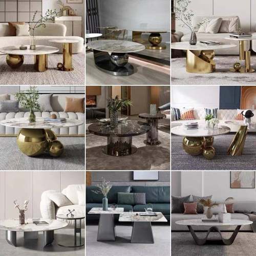 几客不锈钢桌脚铁艺餐桌桌架餐台桌厅组TDH五合边几岩板休闲脚底