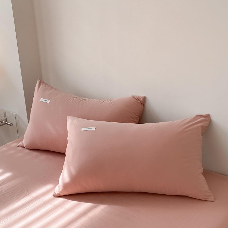 类纯棉枕a枕套纯色全棉4枕头套IMK一对8*74cm长方形水洗棉芯套